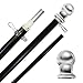 Outdoor Wall Hanging Spinning Flag Pole - Black Label Edition - 6ft Black Pole w/Silver Ball Topper