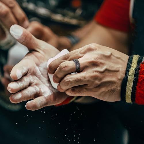 King Will Silicone Rings For Men, Rubber Wedding Bands with Unique Mountain Peak Design Multiple Colors, 8mm Wide 2.2mm Thick, Comfort Fit Size 7-134