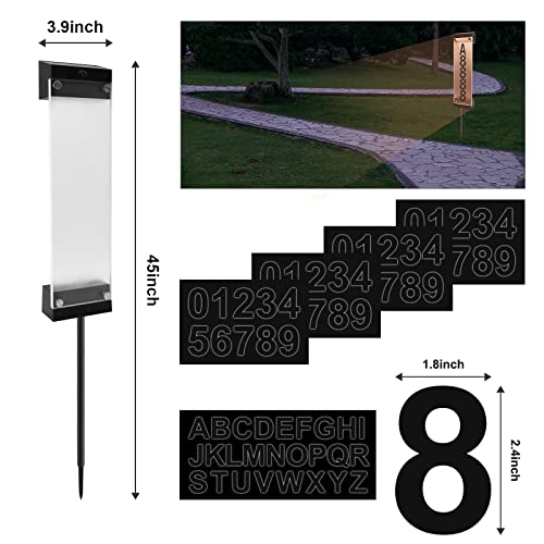 Zwjbsgy Solar Address Sign - Solar House Numbers For Outside,Can Be Wall-Mounted And Plugged Into The Ground Address Sign For Yard Street Door Outdoor Home With Stake(White) (White) #TOP6