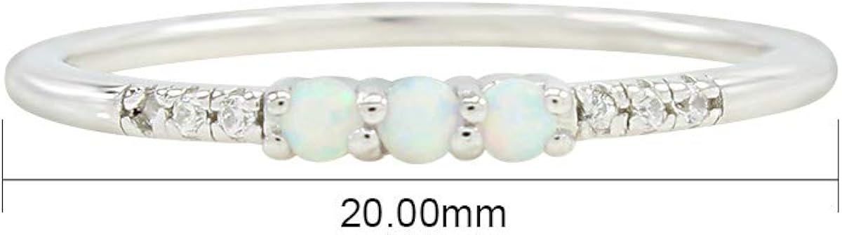 AFFY Dainty 14K Gold Over Silver Stacked Finger Band Synthetic Opal Rings Jewelry Women: Clothing, Shoes & Jewelry