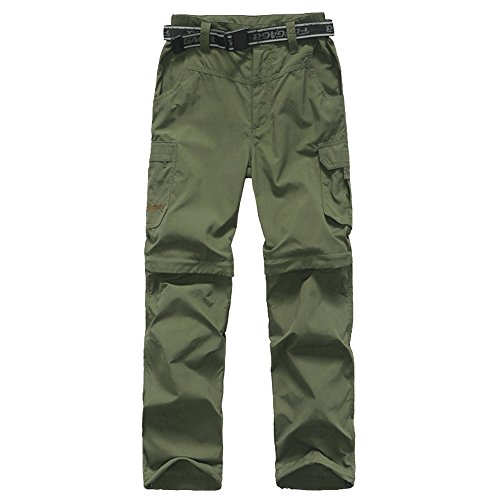 Kids Monolayer Can be Split Super Stretch Quick Drying Outdoor Pants 3301 Army Green Medium