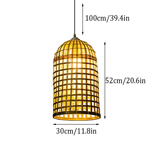 Lanterne en bambou tissée à la main lustre japonais design E27 - 2