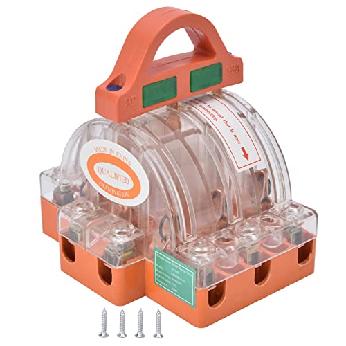 TANIQIACA AC 380V 32A 3 Pole Knife Switch with LED Indicator Copper Transparent Shell Double Throw Disconnect