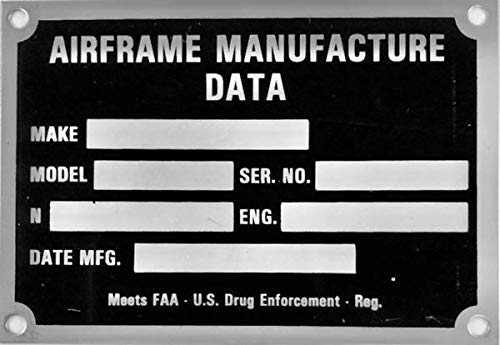Placa datos de fabricación para fuselaje