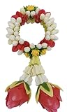 Thai Rose Jasmine Garland/Handmade Clay Flowers for Souvenir, Gift, Good Luck, Congratulations, Wors