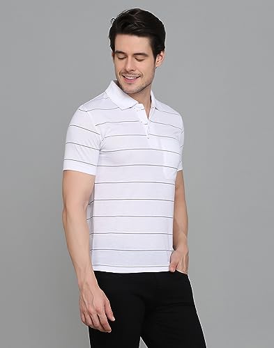 Image of INKKR Striped Polo Neck T-Shirt Dora Combo