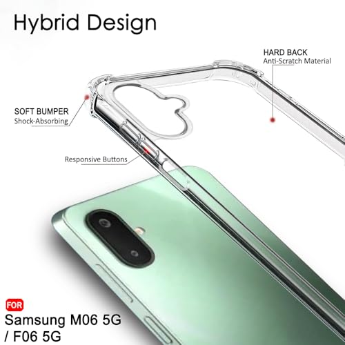 Image of TheGiftKart Crystal Clear Back Cover Case for Samsung Galaxy M06 5G / F06 5G | Shock Proof 360 Protection | Hard Clear Back Cover Case for Samsung Galaxy M06 / F06 5G (PC & TPU, Transparent Bumper)