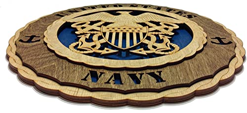 Navy Armed Forces Military Decorative Custom Laser Three Dimensional Wooden Wall Plaque Blue #TOP2