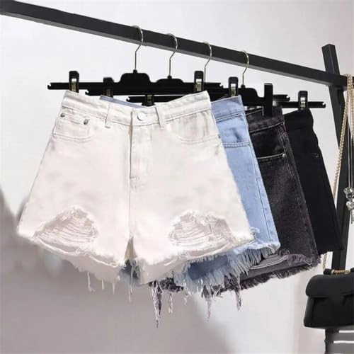 Short d'été taille haute confortable avec franges pour silhouette XL