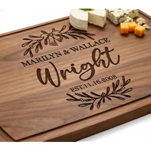 Tayfus Personalized Cutting Board, Custom Engraved Wood Charcuterie Board – Unique Gift Idea for Wedding, Engagement, Bridal Shower, Anniversary & Housewarming – For Couples, Parents & Family