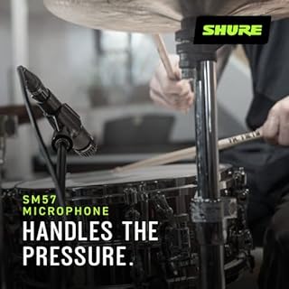 Shure SM57 Microfono strumento cardioide dinamico con supporto per shock pneumatico, clip microfono A25D, borsa di archiviazione, connettore XLR a 3 pin, nessun cavo incluso (SM57-LCE)