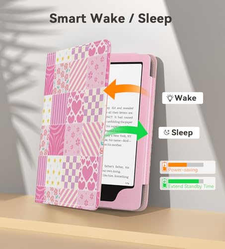 Image of MoKo Case for 7 inch /6.8 inch eBook Reader 2024 /2021, Slim PU Shell Cover Case with Auto-Wake /Sleep for 7 inch /6.8 inch E-Reader, Not fit Kobo Aura 2 /Remarkable, Pink