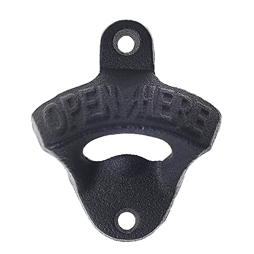 Jumiok Black Cast Iron Beer Bottle Opener Wall Mounted Bottle Cap Opener For Man Cave Bar Garage (Pack Of 3) #TOP2