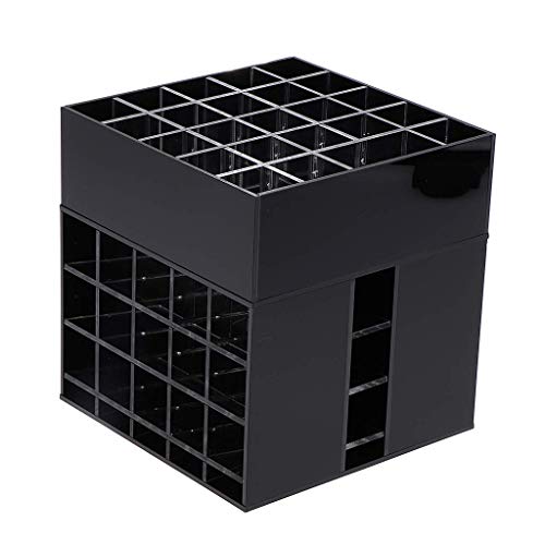 Tubayia Soporte de acrílico giratorio para pintalabios, esmalte de uñas, soporte de exhibición, organizador de cosméticos (negro)