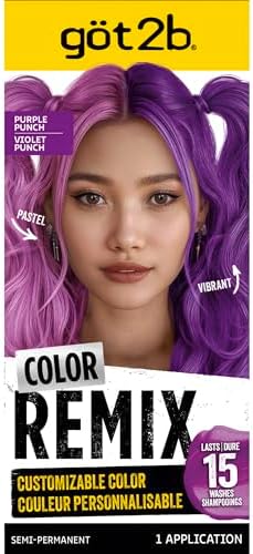 got2b Color Remix Semi-Permanent Hair Color, Purple Punch, 2.2 Fl Oz