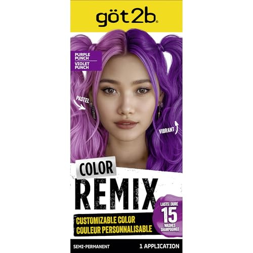 got2b Color Remix Semi-Permanent Hair Color, Purple Punch, 2.2 Fl Oz
