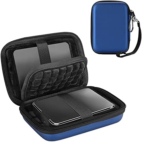 ProCase Hard Drive Case 2.5 Inch for Elements WD My Passport Canvio Basics Seagate Backup Plus Slim Expansion 1TB 2TB 3TB 4TB, Portable Carrying Case Holds 2 External Hard Drives -Navy | Fits WD Elements, My Passport, Toshiba Canvio Basics, Seagate Backup Plus Slim & Expansion, 1TB-4TB Portable Hard Drives