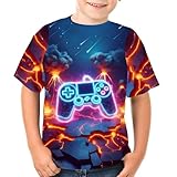 Boys Girls 3D Graphic Tees Unisex Short Sleeve T Shirt Novelty Neon Shirts for Boys 4-16 Years