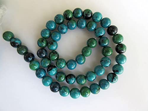 Chrysocolle perles rondes 8mm en pierre naturelle haut de gamme