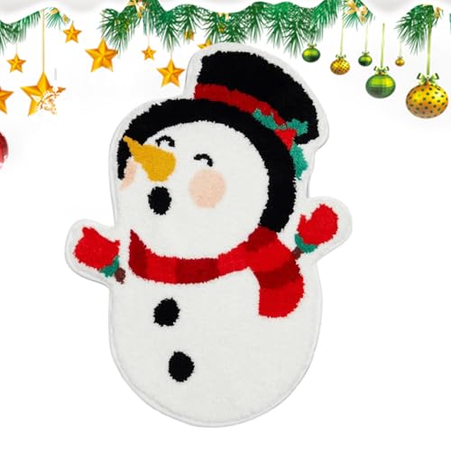 クリスマスマット | クリスマスツリー バスルームマット | 可愛い雪だるまデザイン 洗える 滑り止め フロアマット 玄関 バスタブ リビング シャワー トイレ キッチン用 | ホリデーデコレーション