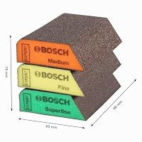 Bosch Professional 3X Expert S470 Combi Blöcke (Schleifschwamm für Weichholz, Farbe auf Holz, 69 x 97 x 26 mm, Feinheitsgrad Mittel/Fein/Superfein, Zubehör Handschleifen) (Packung mit 2) – Ansicht 3