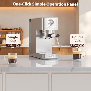 Aptliton Espresso Machine 1300W, Semi Automatic Coffee Machine with Milk Frother Steam Wand & Pressure Gauge, Stainless Steel Espresso Maker for Cappuccino Latte Flat White, Fast Heat Up for Home