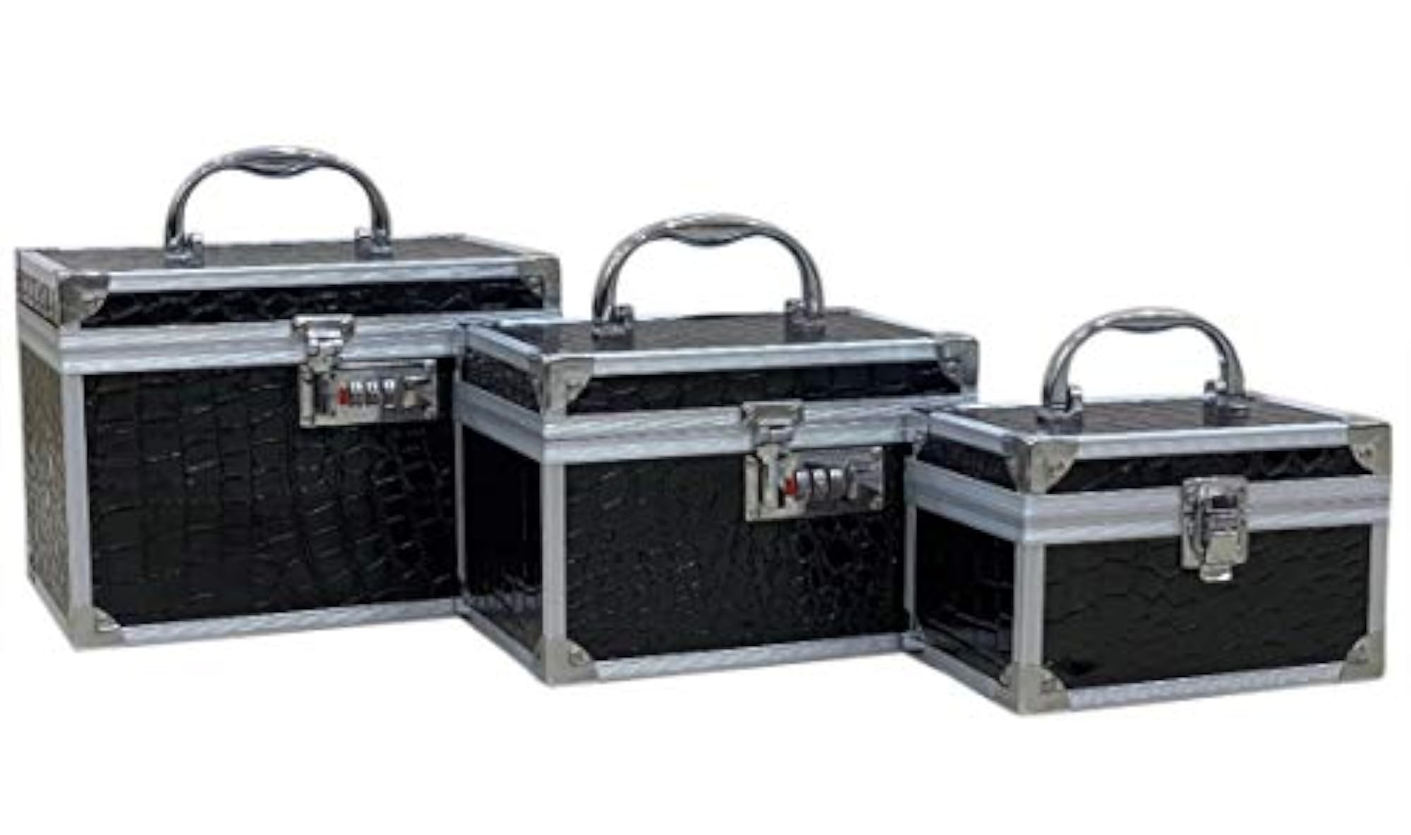 Professional Makeup Vanity Case with Mirror, 3 Pcs Set