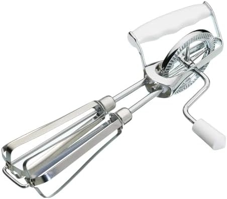 KitchenCraft Batteur Manuel à Manivelle Acier Inoxydable 25cm - Fouet Rotatif Pour Pâtes Crèmes Et Œufs