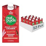 nutpods Peppermint Mocha, (12-Pack), Unsweetened Dairy-Free Creamer, Made from Almonds and Coconuts, Whole30, Gluten Free, Non-GMO, Vegan, Kosher