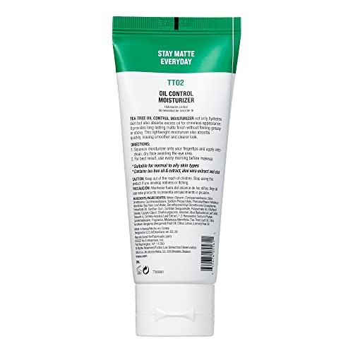 Kiss New York Face Moisturizer Tea Tree Oil Control Anti-Shine Facial Moisturizer, Korean Skin Care For Normal To Oily Skin, Lightweight Formula 3.38 Fl Oz #TOP1