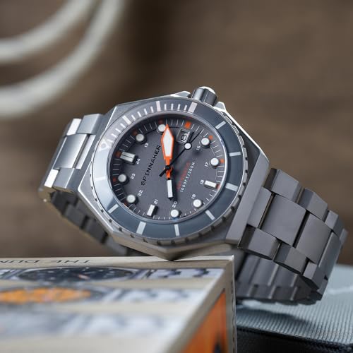 Image of Spinnaker Dumas Men's Watch - Automatic Dive Watch for Men, 44mm Stainless Steel Case, Stainless Steel Strap, Water Resistant 300m, SP-5081