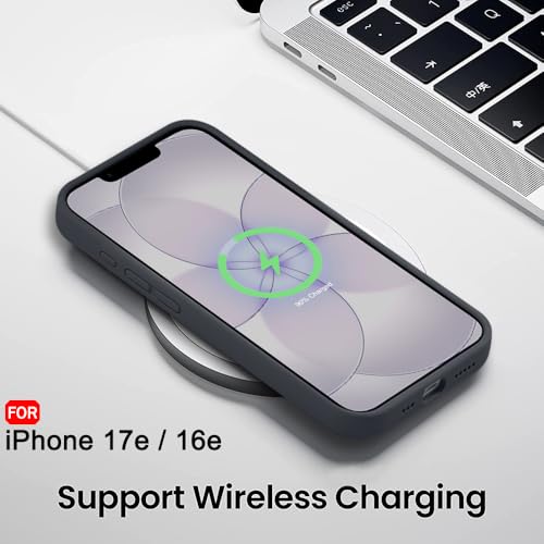 Image of TheGiftKart for iPhone 16e / iPhone 17e Case, Liquid Silicone Back Cover, Soft Micro-Fibre Lining Inside, Raised Edges for Camera & Screen Protection, Shockproof Back Cover Case (Silicone, Grey)