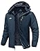 Rdruko Skijacke Herren Winterjacke Snowboardjacke Warme Fleece Gef&uuml;Ttert Winter Jacke Wasserdicht Funktionsjacke M&auml;nner Outdoor Wanderjacke mit Kapuze-Denim Blau XL