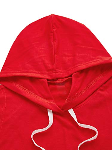 Sweatyrocks Women's Summer Sleeveless Hooded Crop Tank Top T-Shirt Orange Red M #TOP3
