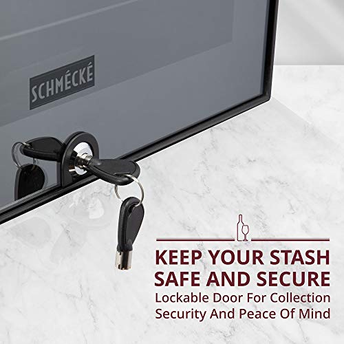 Schmecke 12 Bottle Compressor Wine Cooler Refrigerator w/Lock | Large Freestanding Wine Cellar | 41f-64f Digital Temperature Control Wine Fridge For Red, White, Champagne or Sparkling Wine - Black by SCHMÉCKÉ - Image 6