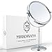 Price comparison product image MIRRORVANA Large 10X Magnifying Makeup Mirror on Stand for Bedroom and Bathroom, Classic Free Standing Round Table Mirror with Double Sided 10X/1X Magnification, 38cm Tall and 20cm Wide