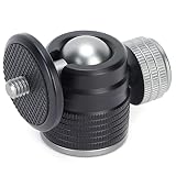 Generic Minigłowica do Aparatu z możliwością Obrotu o 360°, Adapter do Mocowania Gorącej Stopki, śruba Statywu 1/4 Cala, Sterowanie Dwoma Pokrętłami, Konstrukcja ze Stopu Aluminium Zapewniająca
