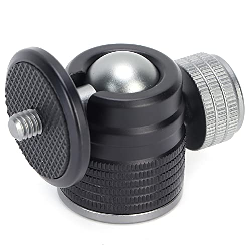 Generic Minigłowica do Aparatu z możliwością Obrotu o 360°, Adapter do Mocowania Gorącej Stopki, śruba Statywu 1/4 Cala, Sterowanie Dwoma Pokrętłami, Konstrukcja ze Stopu Aluminium Zapewniająca