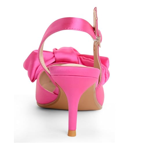 Kitten Heels for Women Closed Toe Bow Heels Shoes Pointed Toe Sling back Bow Heels3