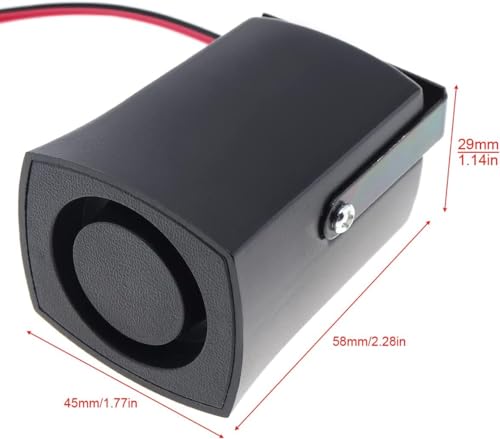 DriSentri Alert Siren, 12-24V Black 6 Tone Car Alarm Auto Warning Siren Horn for Motorcycle Car Vehicle - Thumbnail 2