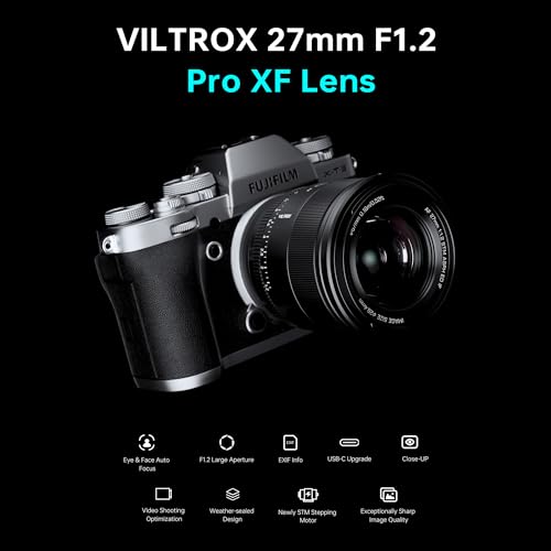 Image of VILTROX 27mm F1.2 Pro Level XF Fuji Autofocus Lens f /1.2 Large Aperture APS-C Lens Compatible with Fuji X-Mount Mirrorless Cameras XH2S XH2 XT5 XT4 XT3 XS20 XT30 II XT200
