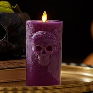Luminarachalkyskullledcandleimperialpurplemovingflamegothichalloweendecorbatteryoperatedflamelessunscentedwaxtimerindoor Urban Country Home Decor Luminara chalky skull led candle imperial purple moving flame gothic halloween decor battery operated flameless unscented wax timer indoor urban country home decor