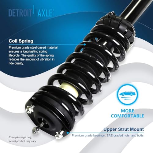 Image of Detroit Axle - Front 4pc Steering Knuckles Kit for 2010-2012 Ford Fusion Lincoln MKZ, 2010-2011 Mercury Milan, 2 Steering Knuckles & Wheel Bearing Hubs 2 Struts w /Coil Spring Replacement Suspension