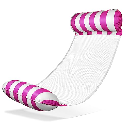 Balinco – Aufblasbare Wasserhängematte Luftmatratze mit 2 Luftkammern & Nylon Netz für Pool – Floatie Wassermatratze Rel...
