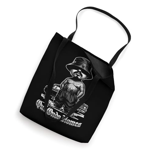 Bolsa tote divertida con diseño old school chicano 'Que Onda Homie', slang mexicano y arte de low rider miniatura 2