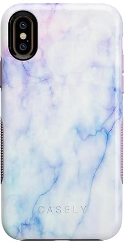 Casely iPhone Xs Max Case | Cotton Candy | Blue & Purple Marble | Bold Protective Design