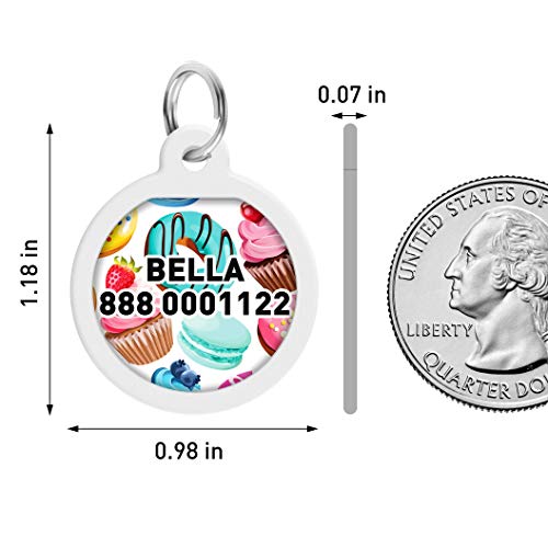 Personalized Pet ID Tag for Dog Cat with QR Passport Global Search System of Lost Pets - Personalized Dog Tags Cat Name Tags - Donuts - Thumbnail 2