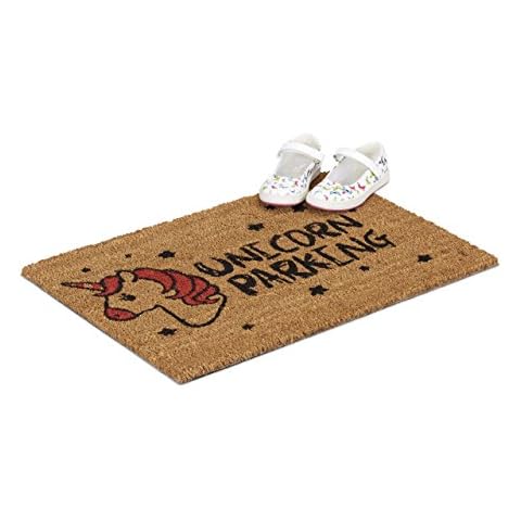 Relaxdays Unicorn Coir Doormat, Funny Design Cover