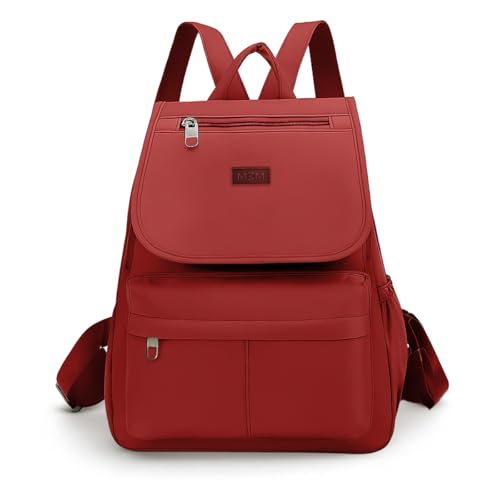 Mochila Pequena Feminina Bolsa Grande Casual Trabalho Escola Colegial Moda Bolso Para Tablet (VERMELHO)