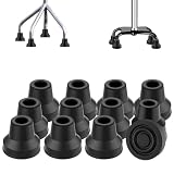 supregear 12 PCS Quad Cane Tips, 1/2 inch Rubber Cane Tip Heavy Duty Non-Slip Extreme Grip Cane Replacement...